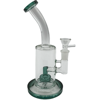 Glass Bong 9in Teal Outline Design (MSRP $29.99)