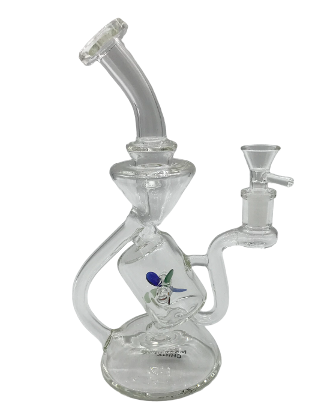 Glass Bong 10in Clear Tubes With Flower Design (MSRP $44.99)