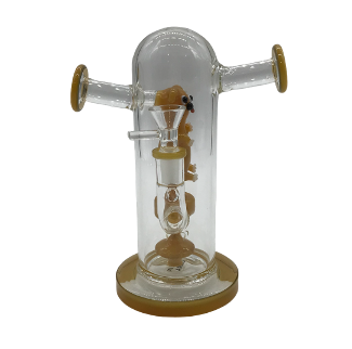 Glass Bong 9in Yellow Outlines Design (MSRP $59.99)