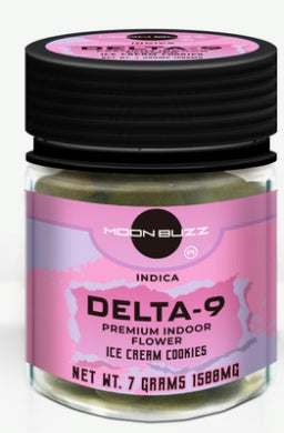 Moon Buzz Delta 9 7g Flower Jar (MSRP $24.99)