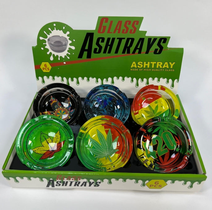 Glass Ashtray 420 - Display of 6 (MSRP $9.99 Each)