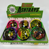 Glass Ashtray With Silicon Sleeve (Bob Marley) - Display of 6 (MSRP $14.99 Each)