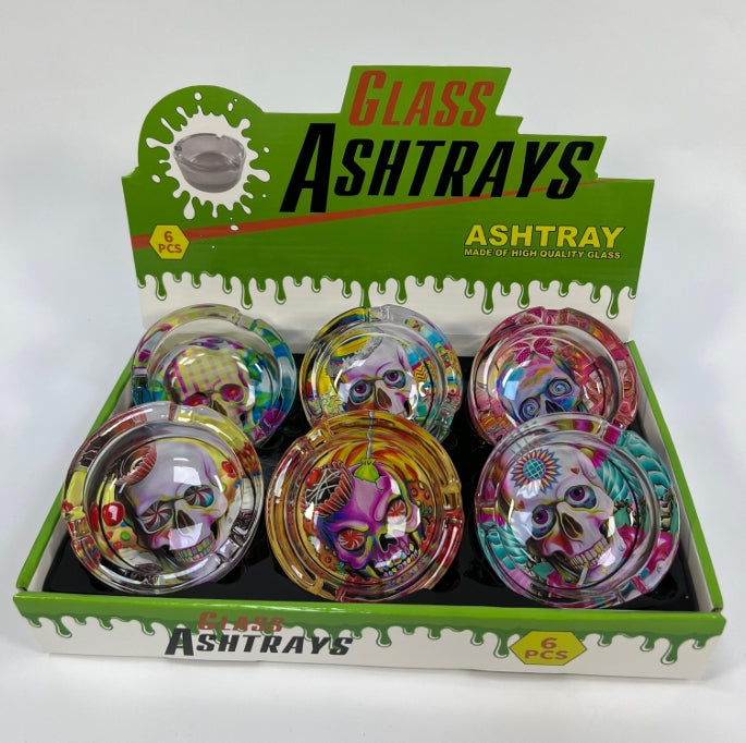 Glass Ashtray Skull - Display of 6 (MSRP $9.99 Each)