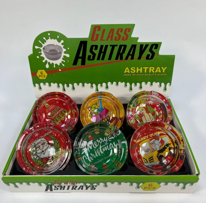 Glass Ashtray Santa - Display of 6 (MSRP $9.99 Each)