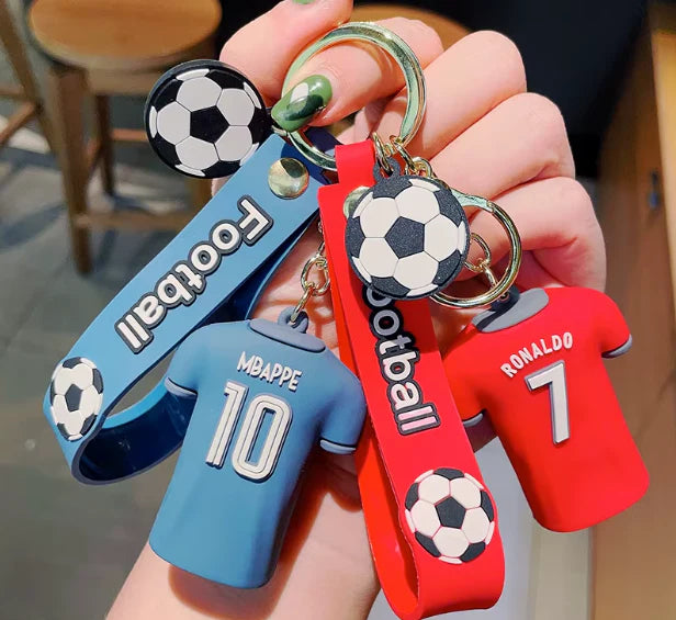 Character Keychain 3D Rubber Soccer Design A135