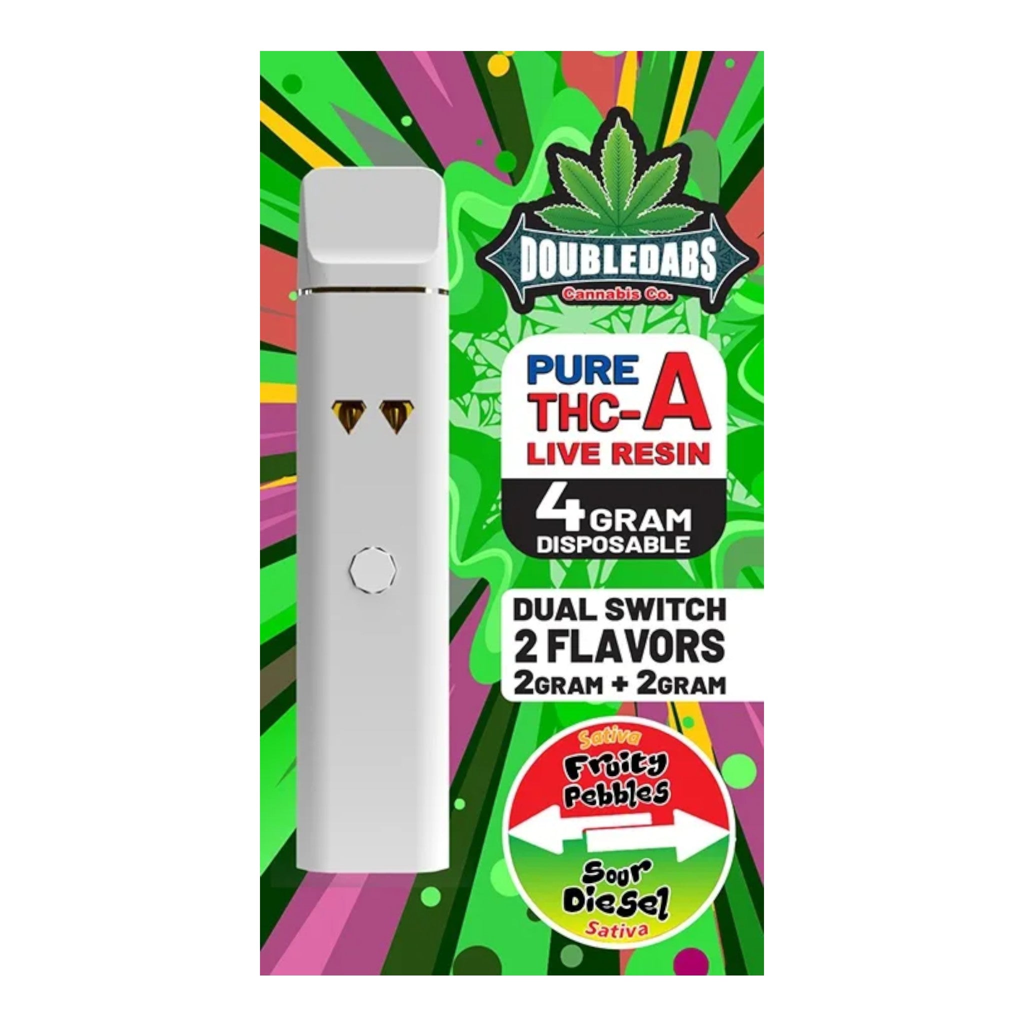 DoubleDabs DualSwitch 4g THC-A Disposable (MSRP $39.99ea)