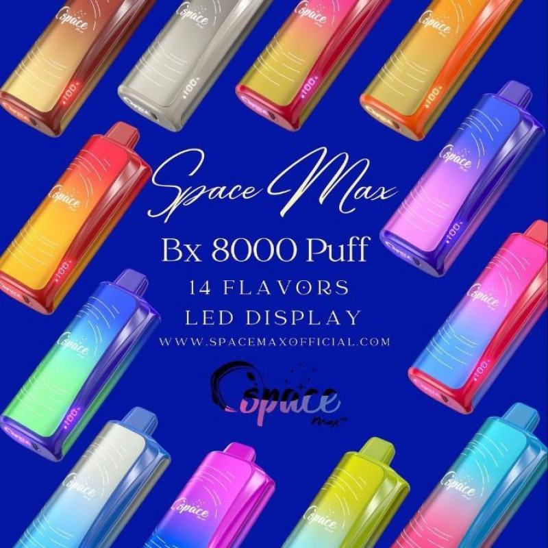 Space Max BX8000 8K Puffs 5% Disposable Vape - Display of 5 (MSRP $14.99 Each)