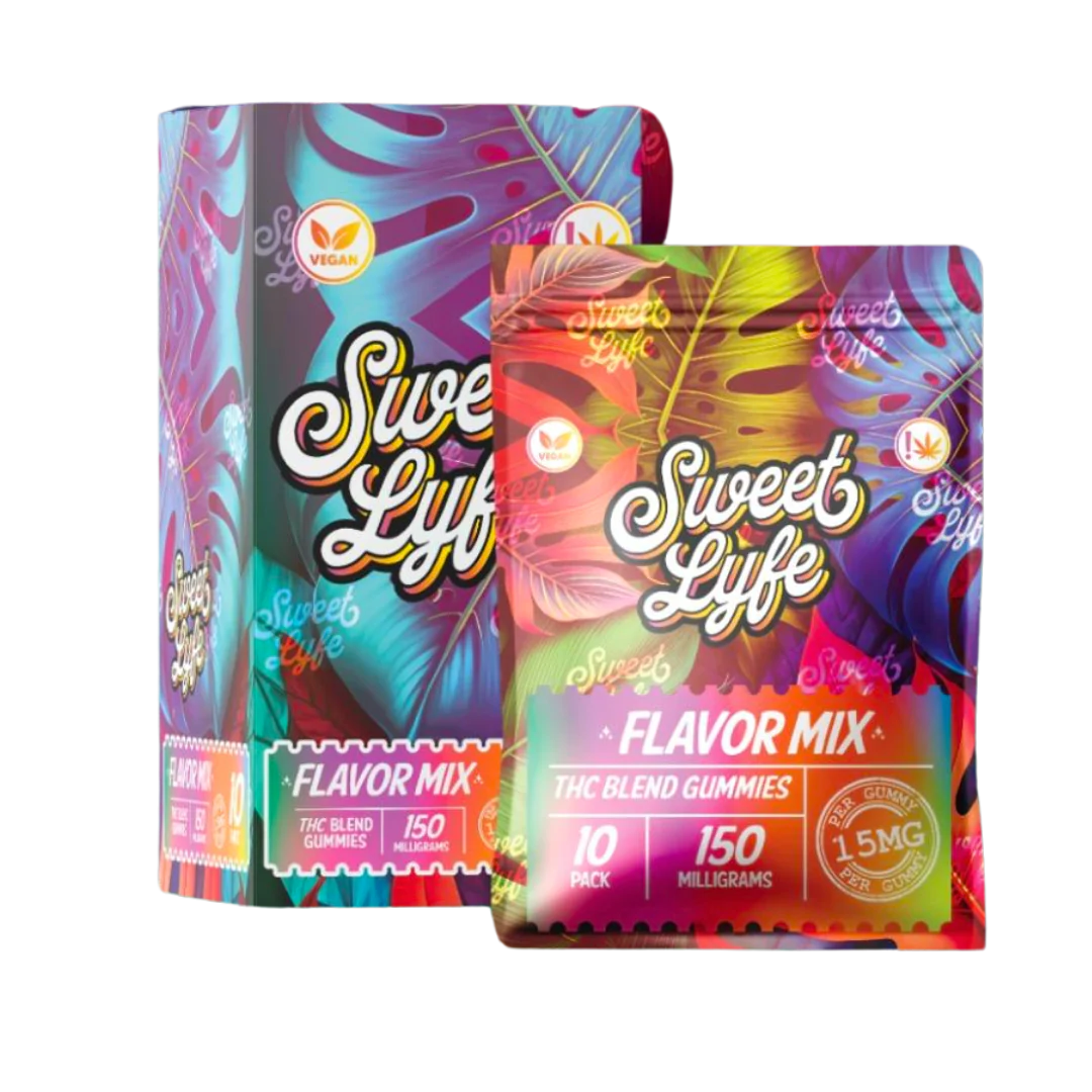 Sweet Lyfe Mix Flavor THC Blend Gummies 150mg Pack - 10 Pack Per Display (MSRP $14.99 Each)