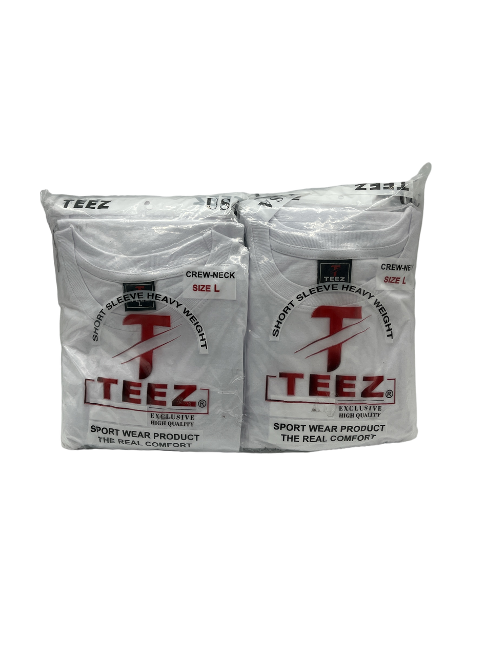 Teez Plain White Tee Shirt 12ct Bag (MSRP $9.99ea)