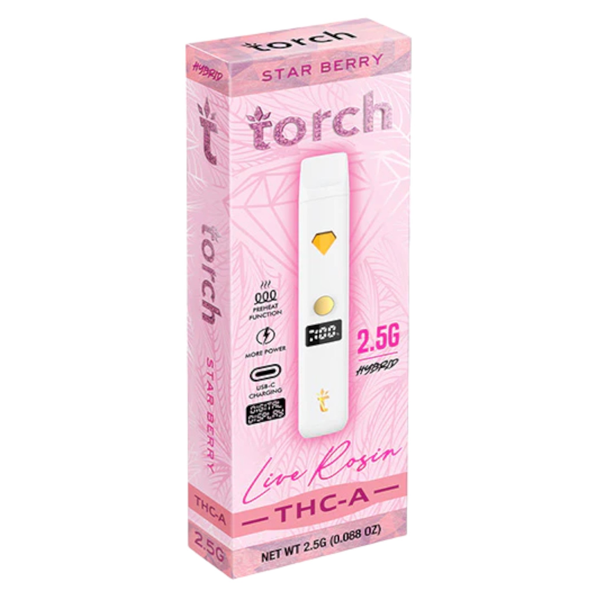 Torch 2.5g THC-A Disposable Vape 5 Piece Display (MSRP $29.99ea)