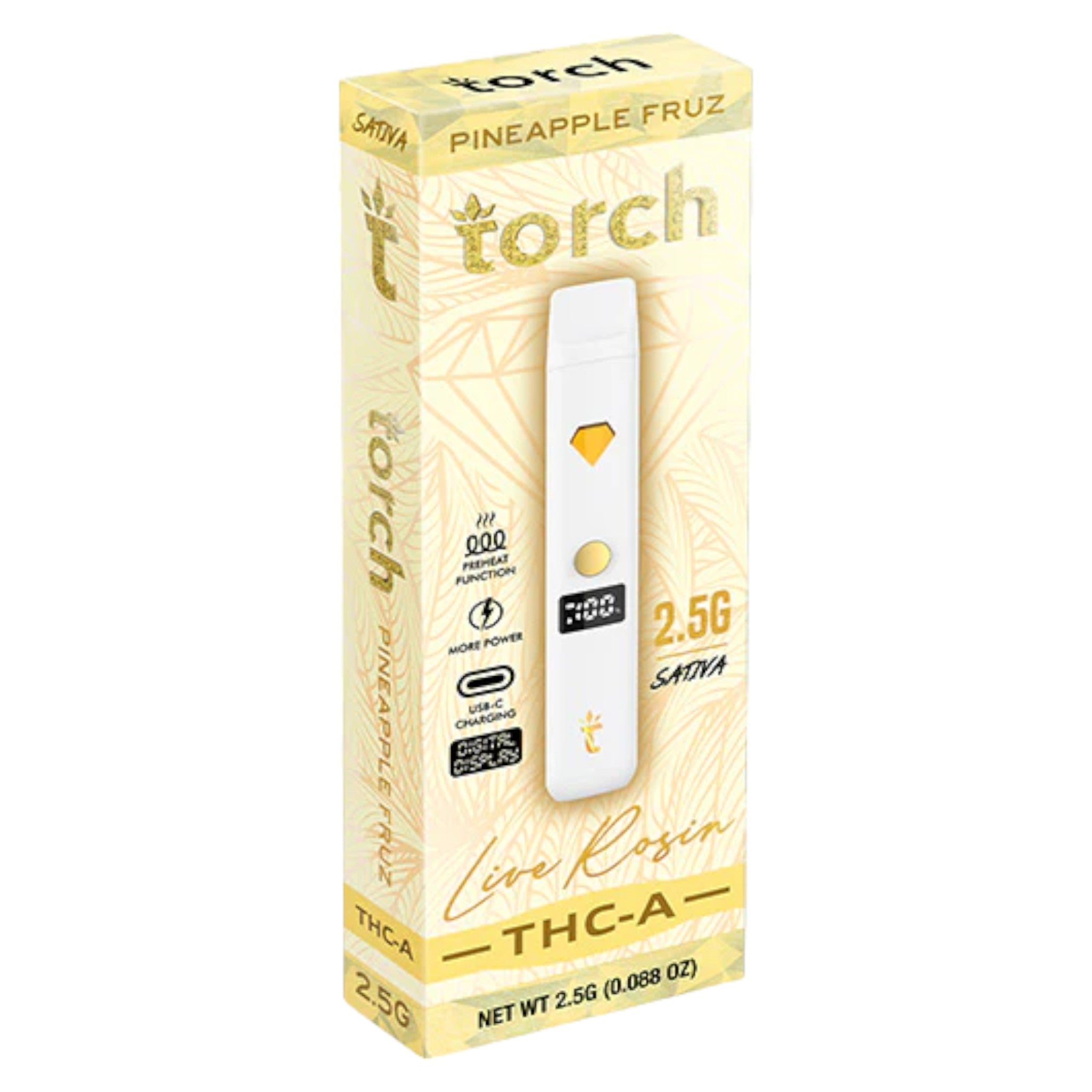 Torch 2.5g THC-A Disposable Vape 5 Piece Display (MSRP $29.99ea)