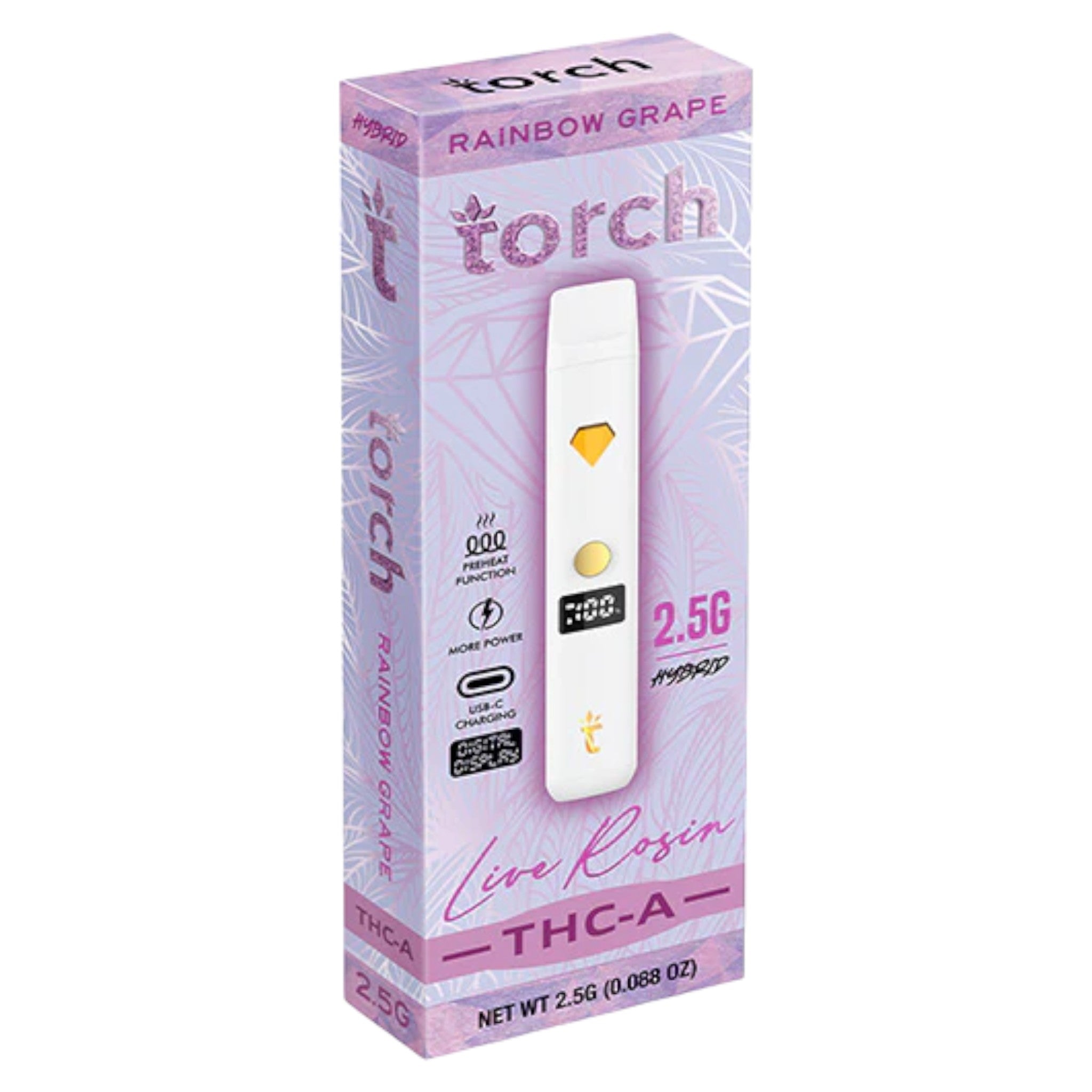 Torch 2.5g THC-A Disposable Vape 5 Piece Display (MSRP $29.99ea)