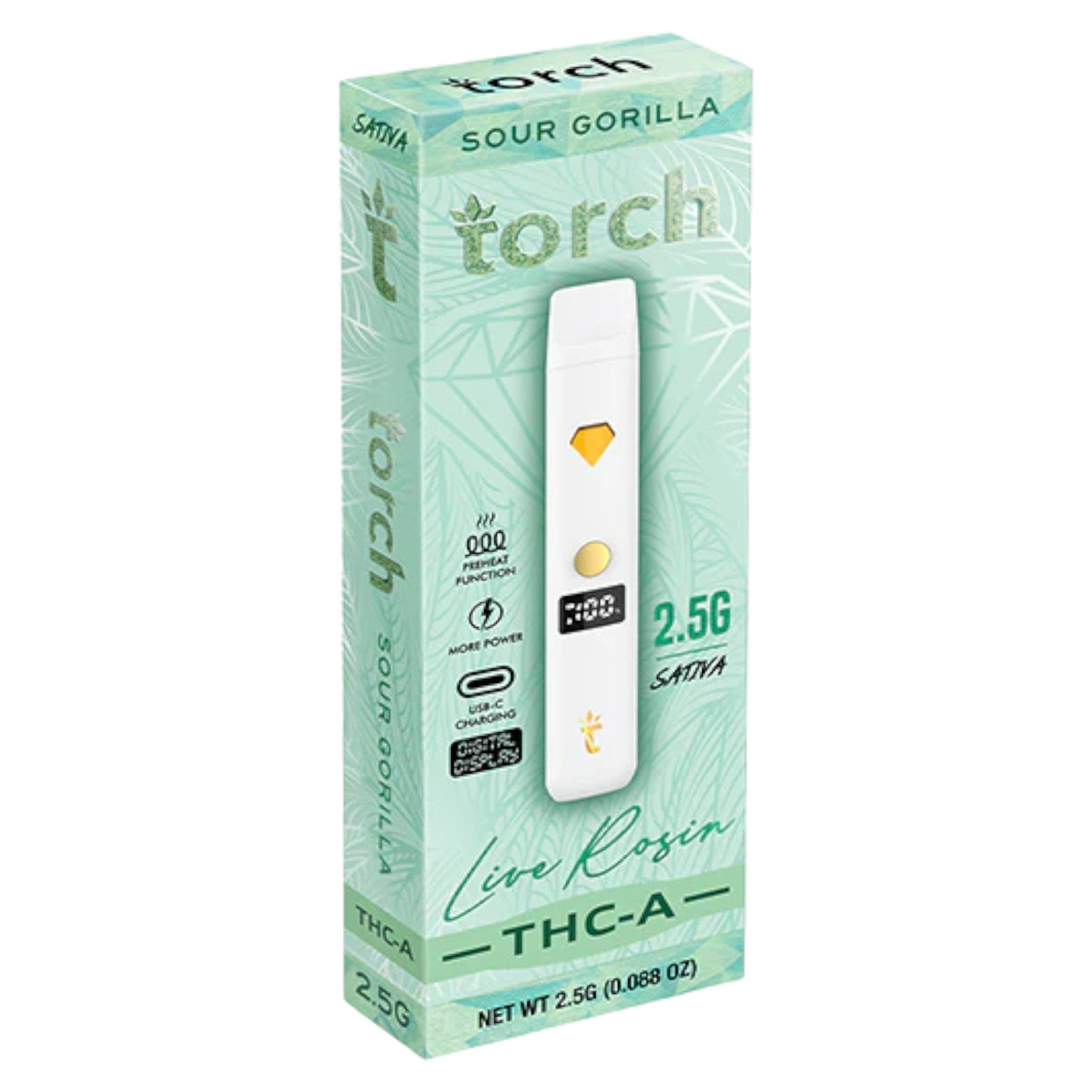 Torch 2.5g THC-A Disposable Vape 5 Piece Display (MSRP $29.99ea)