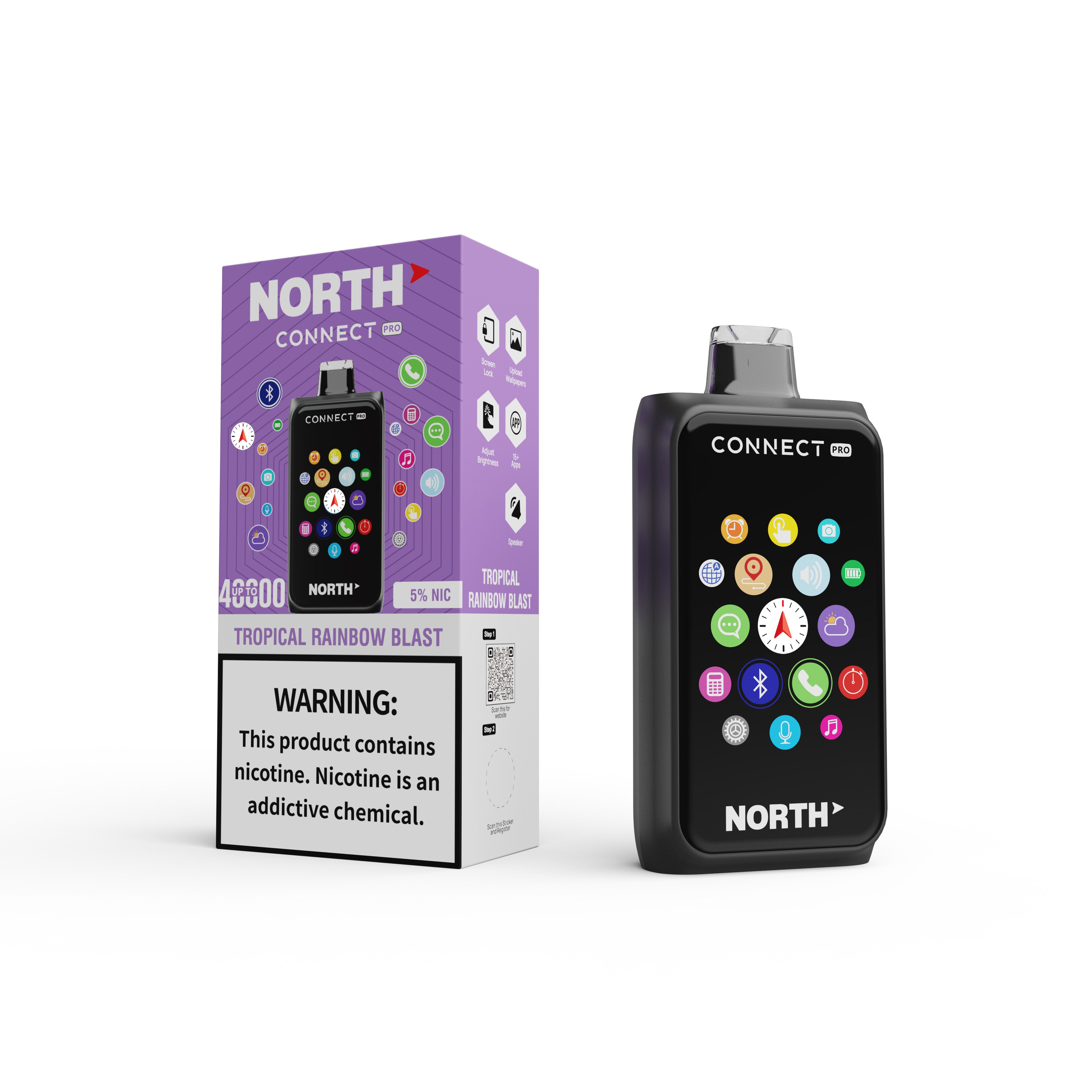 North Connect Pro 40K Puffs 20mL Disposable Vape - Display of 5 (MSRP $29.99 Each)