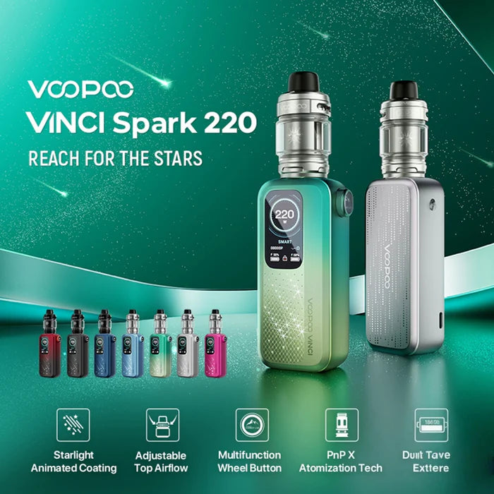 VooPoo VINCI Spark 220 Dual 18650 Kit With 5.5mL UFORCE-X Tank (MSRP $79.99)