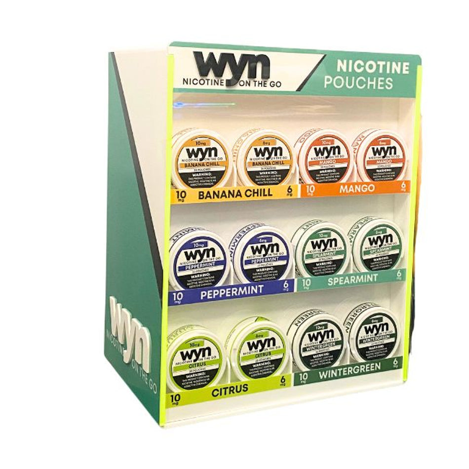 WYN Nicotine Pouches 12 Sleeve Counter Top Display