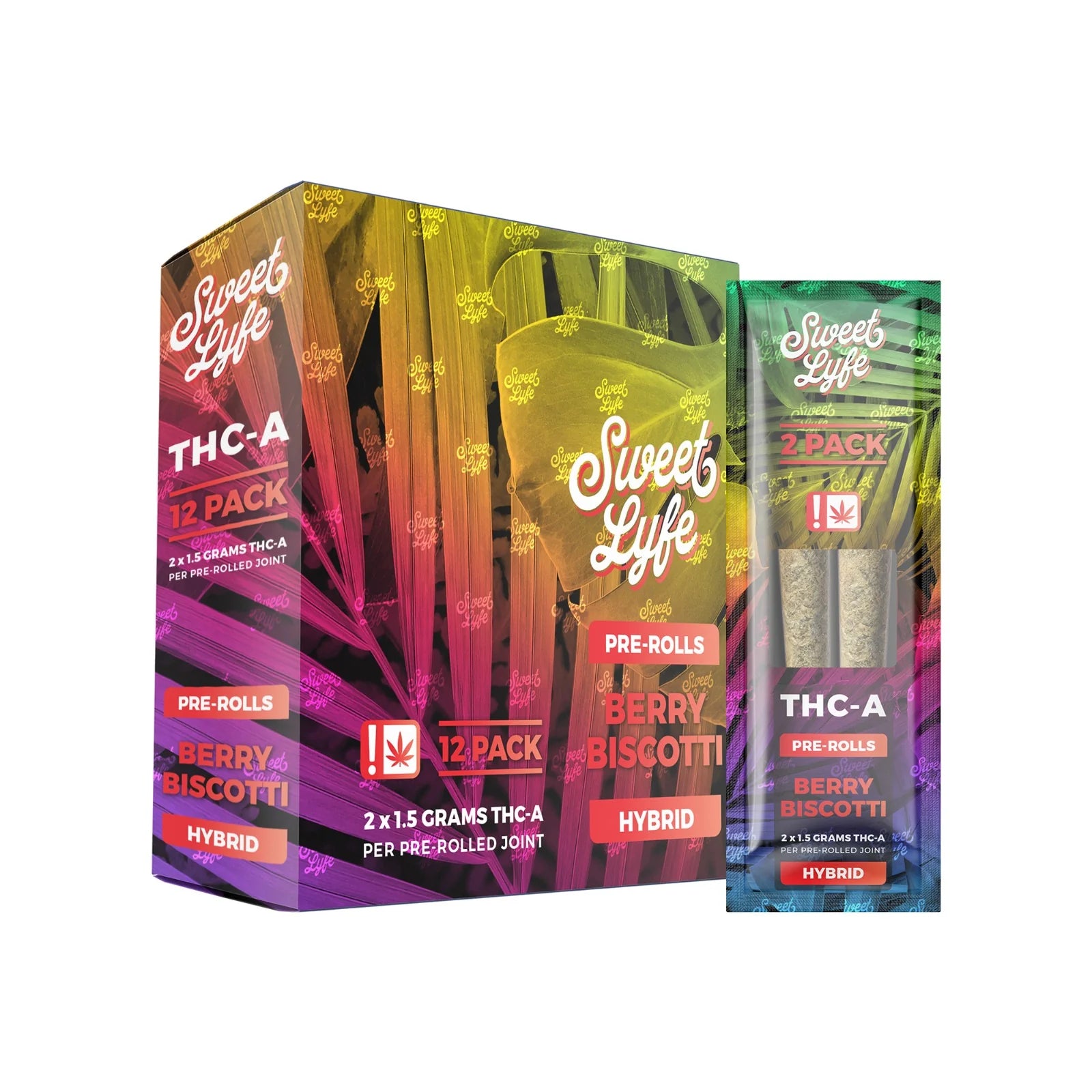 Sweet Lyfe THC-A 2x1.5g Prerolls - 12 Pack Display (MSRP $9.99 Each)