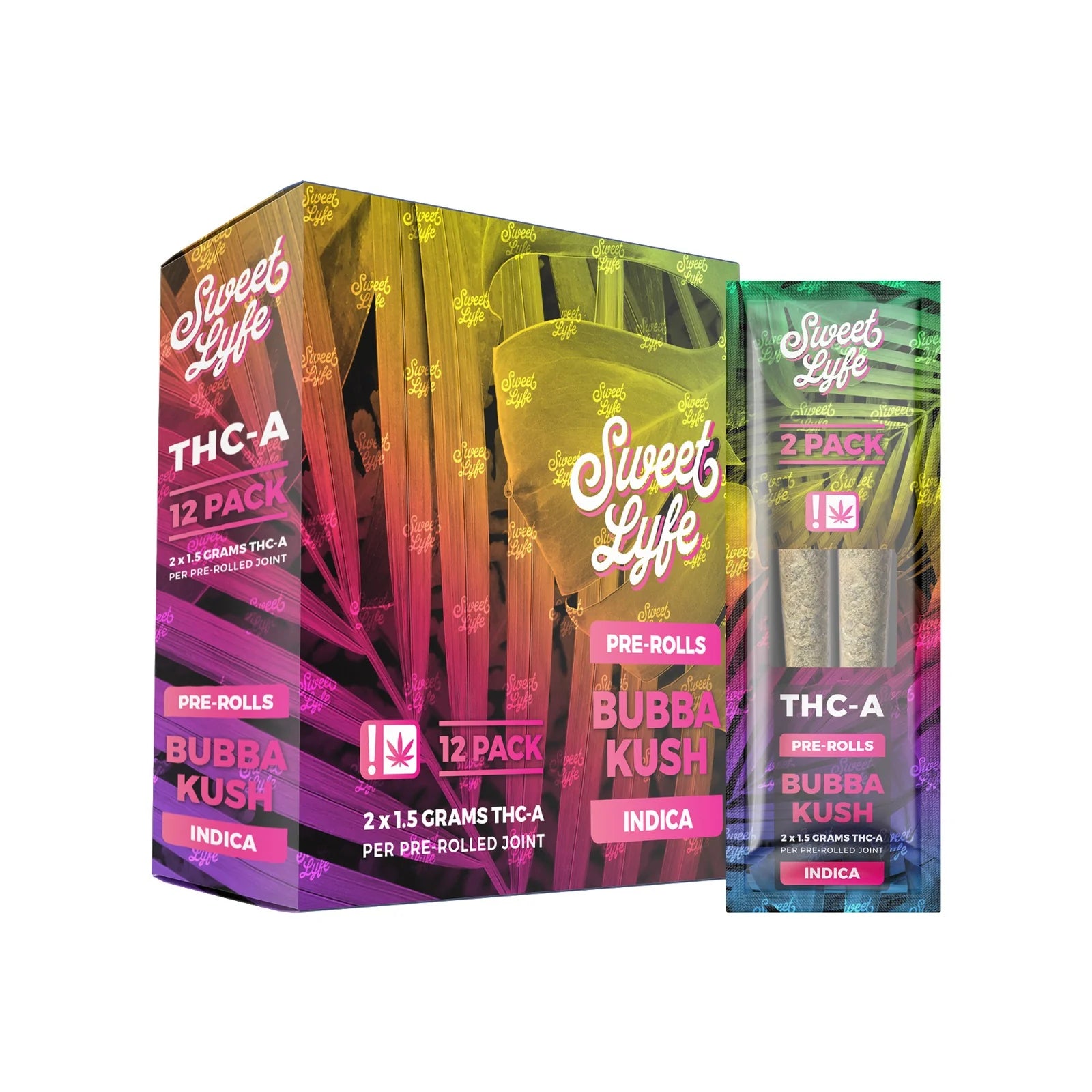 Sweet Lyfe THC-A 2x1.5g Prerolls - 12 Pack Display (MSRP $9.99 Each)