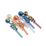 5.5" IDGAF OB Electroplated Spiral Design Bubbler - Jar of 45 (MSRP $5.99 Each)