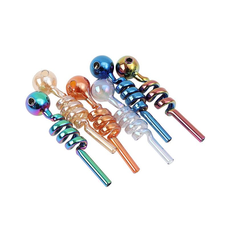 5.5" IDGAF OB Electroplated Spiral Design Bubbler - Jar of 45 (MSRP $5.99 Each)