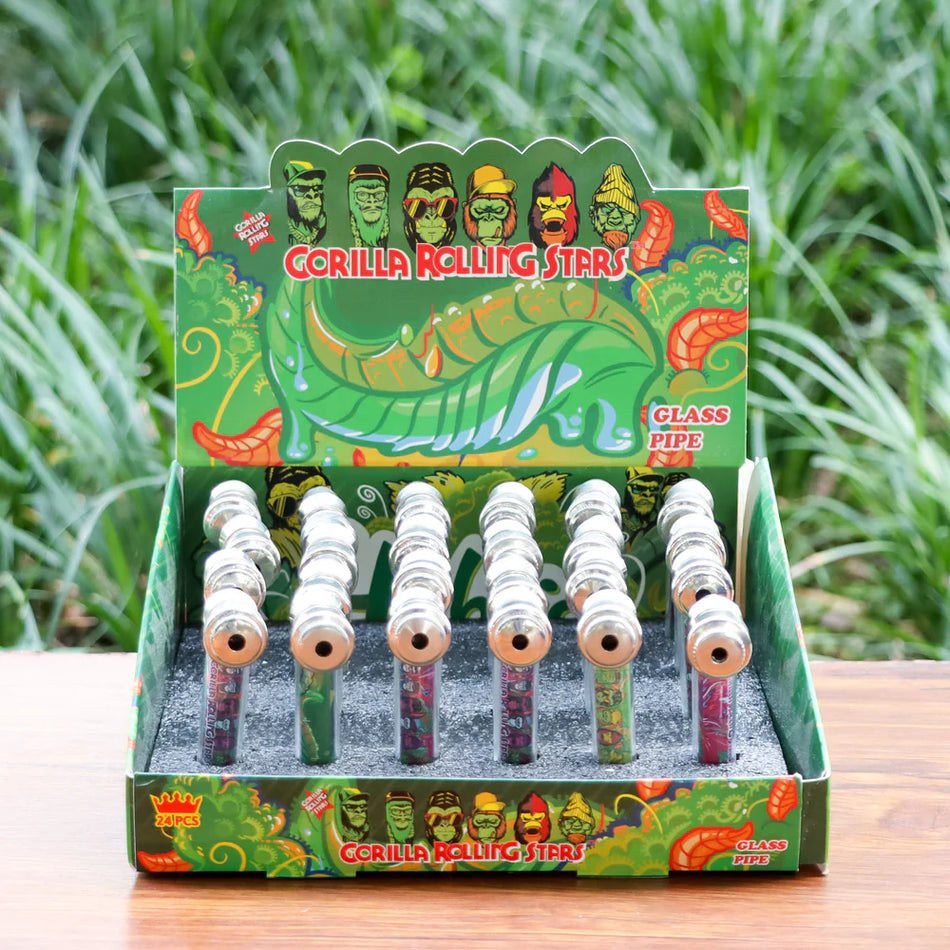 Gorilla Rolling Stars Hybrid Glass Pipe - Display of 24