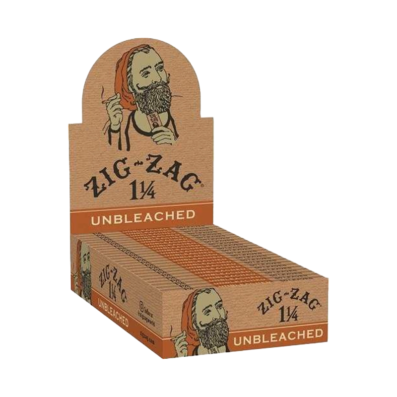 Zig Zag Unbleached Rolling Papers 1 1/4" - Display of 24