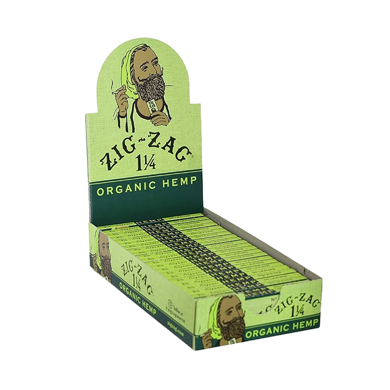 Zig Zag Organic Hemp Rolling Papers 1 1/4" - Display of 24