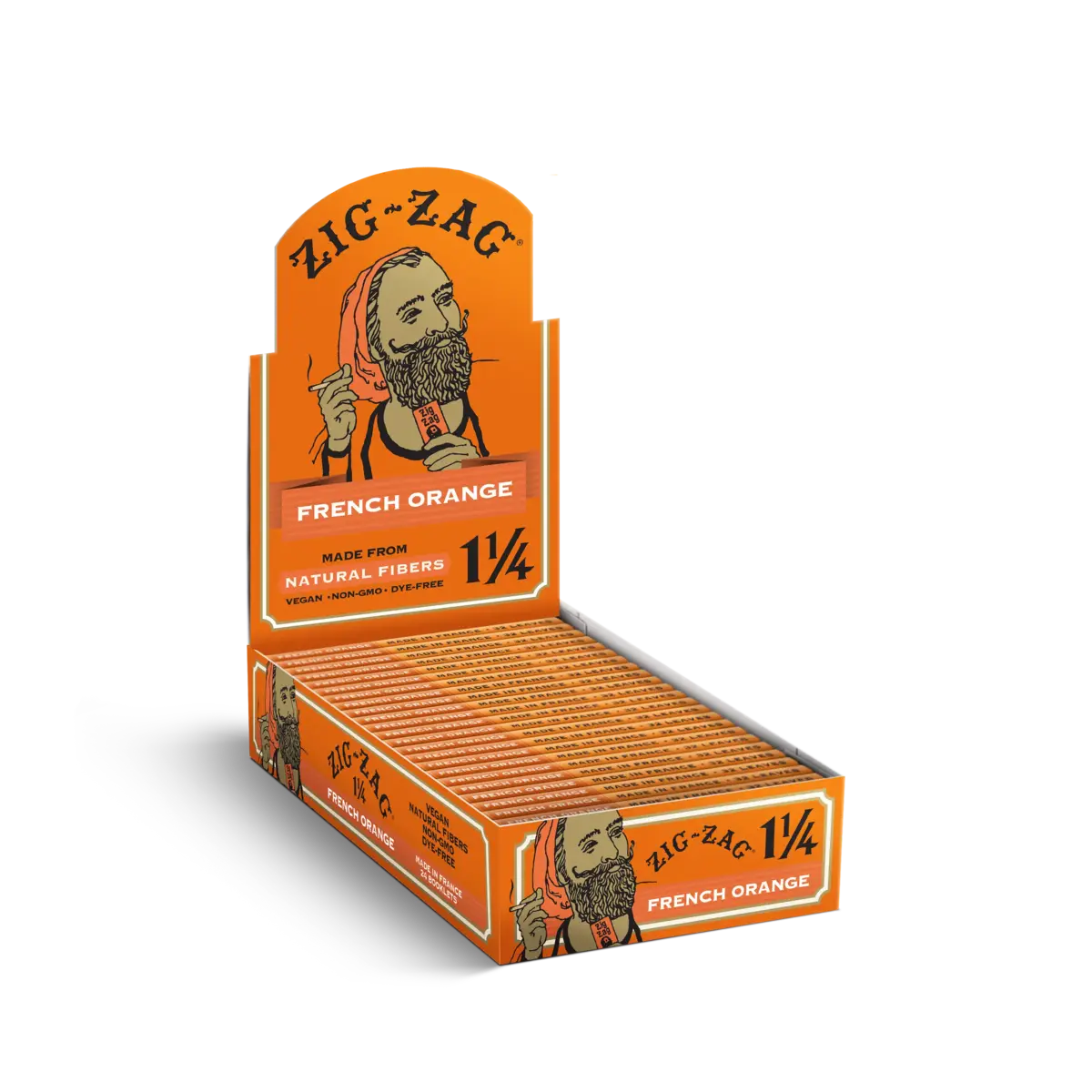 Zig Zag French Orange Rolling Papers 1 1/4 - Display of 24