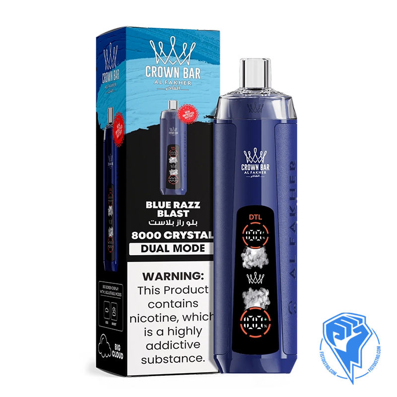 Al Fakher Crown Bar Crystal 8000 Puffs DTL Disposable Vape - Display of 5 (MSRP $24.99 Each)