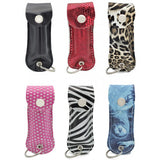 Cheetah Pepper Spray w/ Leather Holster Assorted - Display of 12 (MSRP $9.99 Each)