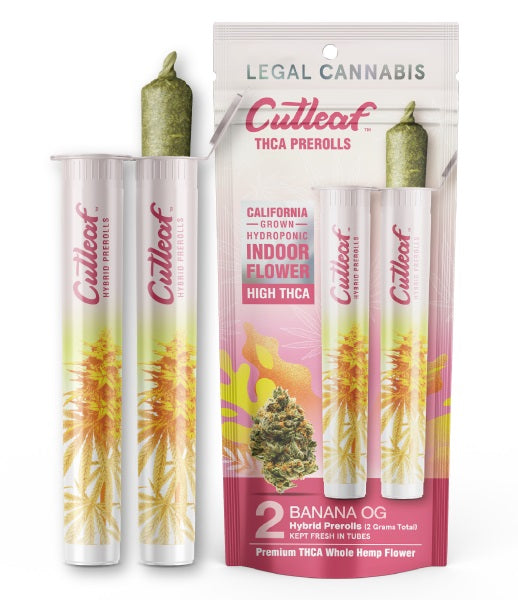 Cutleaf 2g THC-A Pre-Rolls 2pk - Display of 10 (MSRP $14.99 Each)