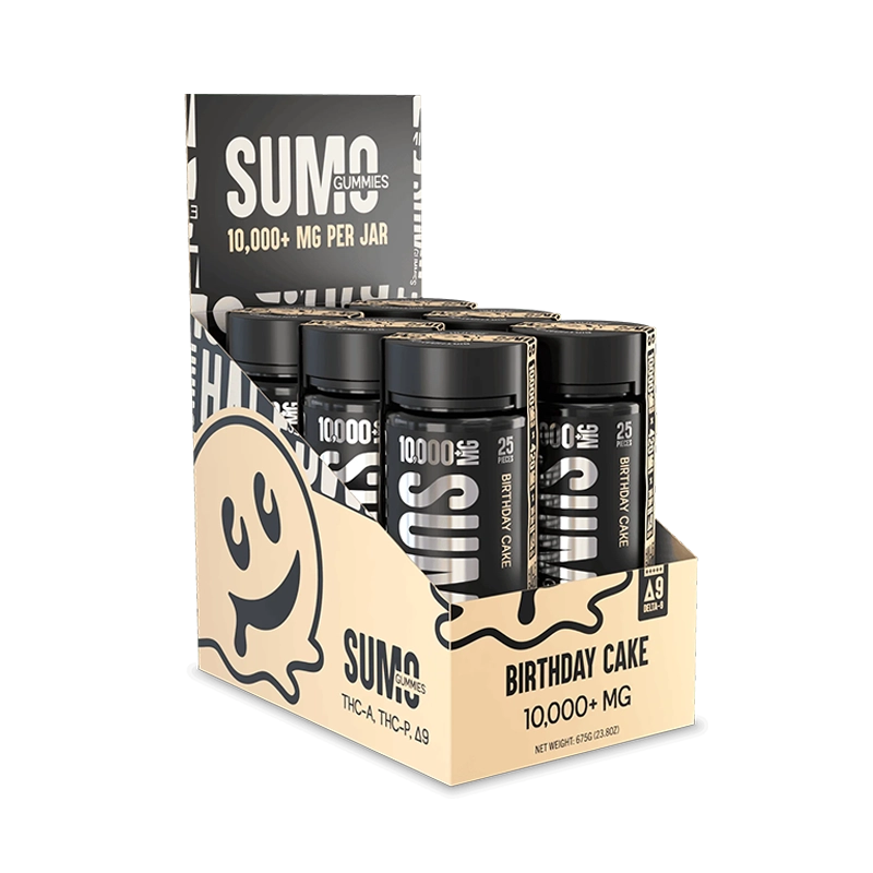 Half Bak'd Sumo Delta 9 + THC-P + THC-A 10000mg - 25CT | Display of 6