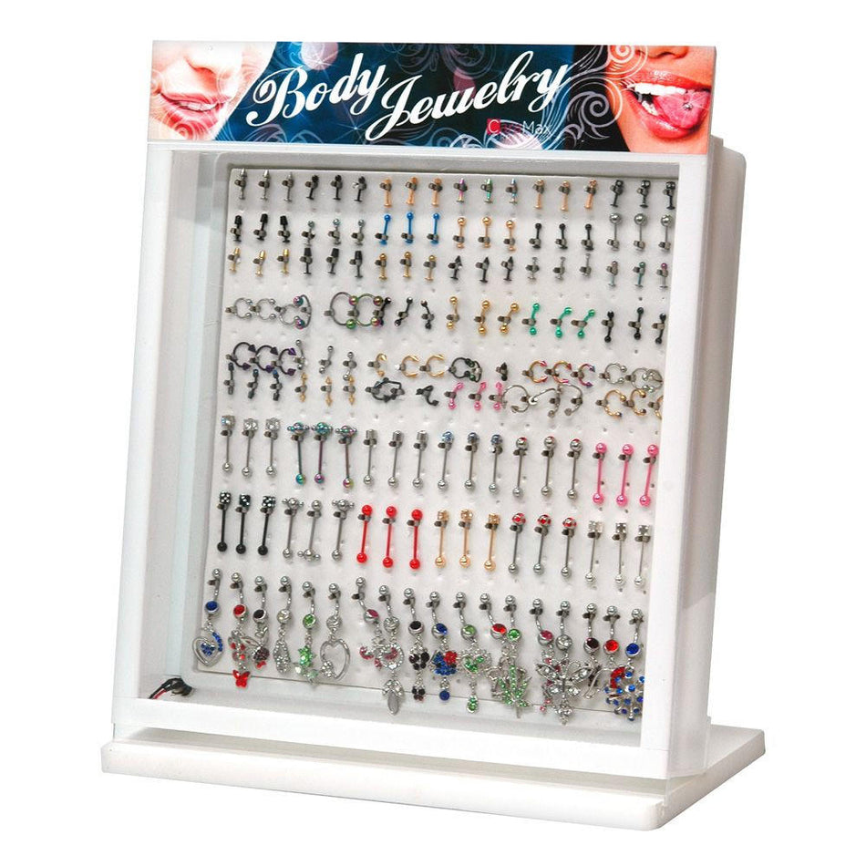 Two Side Turntable Huggies Earring LED Display - Display of 72