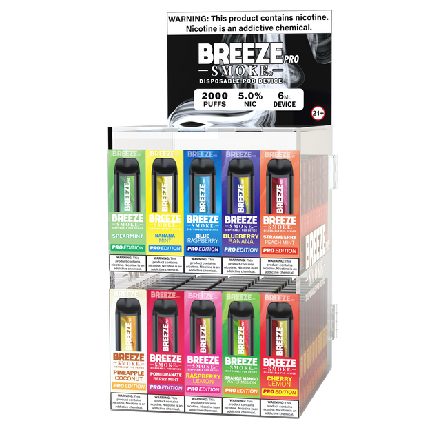 Breeze Pro Edition Pre-Filled Display Case - Display of 100 (MSRP $17.99 Each)