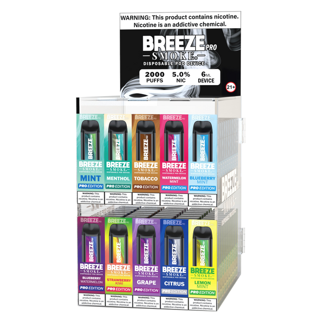 Breeze Pro Edition Pre-Filled Display Case - Display of 100 (MSRP $17.99 Each)