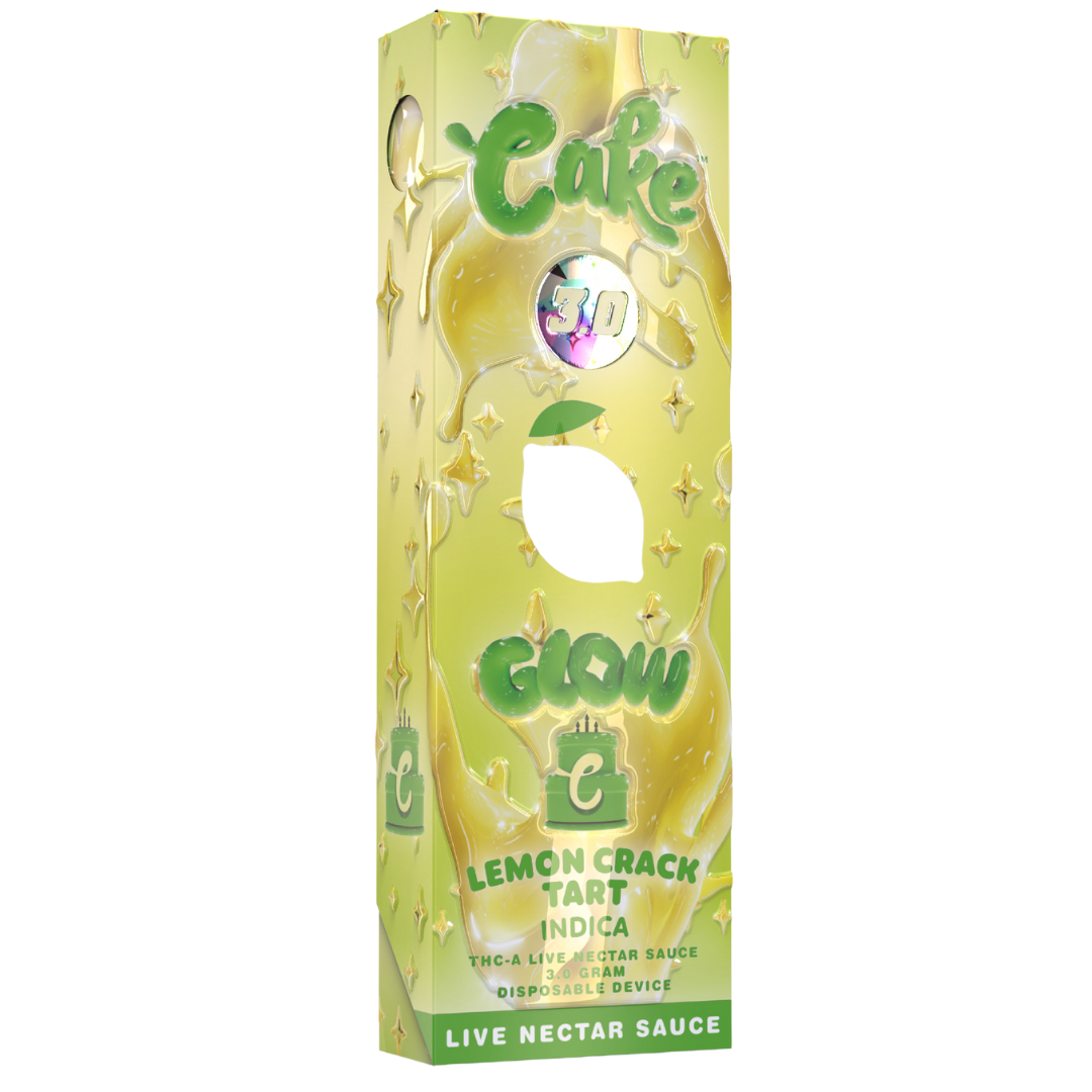 Cake Glow THC-A 3g Live Nectar Sauce Disposable - Display of 5 (MSRP $39.99 Each)