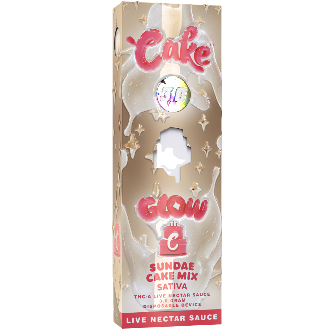 Cake Glow THC-A 3g Live Nectar Sauce Disposable - Display of 5 (MSRP $39.99 Each)