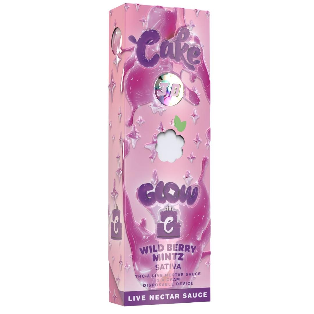 Cake Glow THC-A 3g Live Nectar Sauce Disposable - Display of 5 (MSRP $39.99 Each)