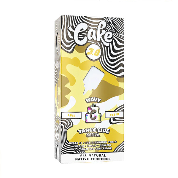 Cake Wavy 3g Delta 11 + Ice Diamonds THC-A Cartridge - Display of 5 (MSRP $24.99 Each)