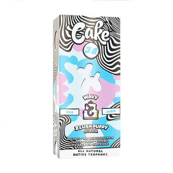 Cake Wavy 3g Delta 11 + Ice Diamonds THC-A Cartridge - Display of 5 (MSRP $24.99 Each)