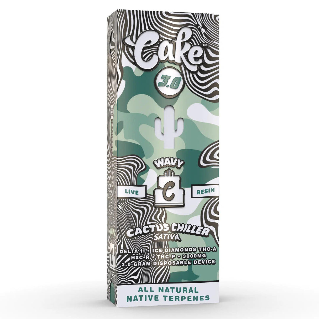 Cake Wavy 3g Delta 11 + Ice Diamonds THC-A Disposable - Display of 5 (MSRP $29.99 Each)