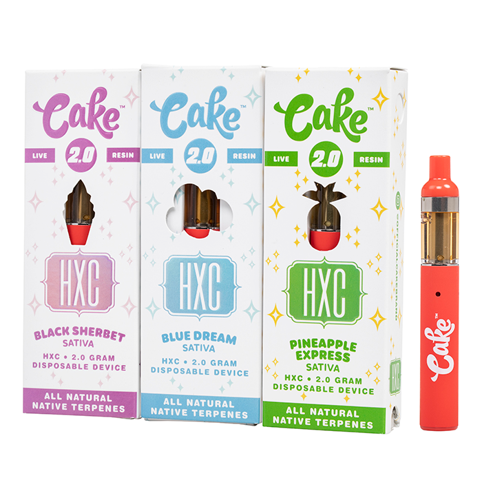 Cake HXC Live Resin 2g Disposable - Display of 5 (MSRP $39.99 Each)