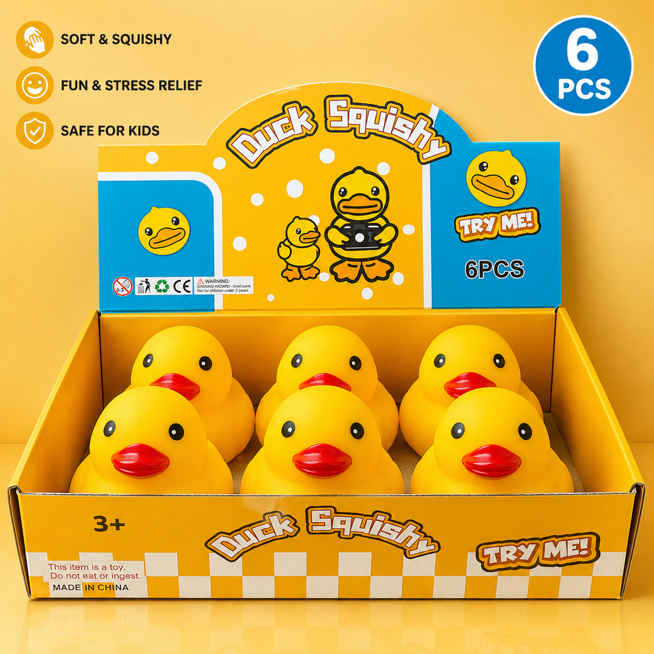 Giant Duck Squishy Toy - Display of 6