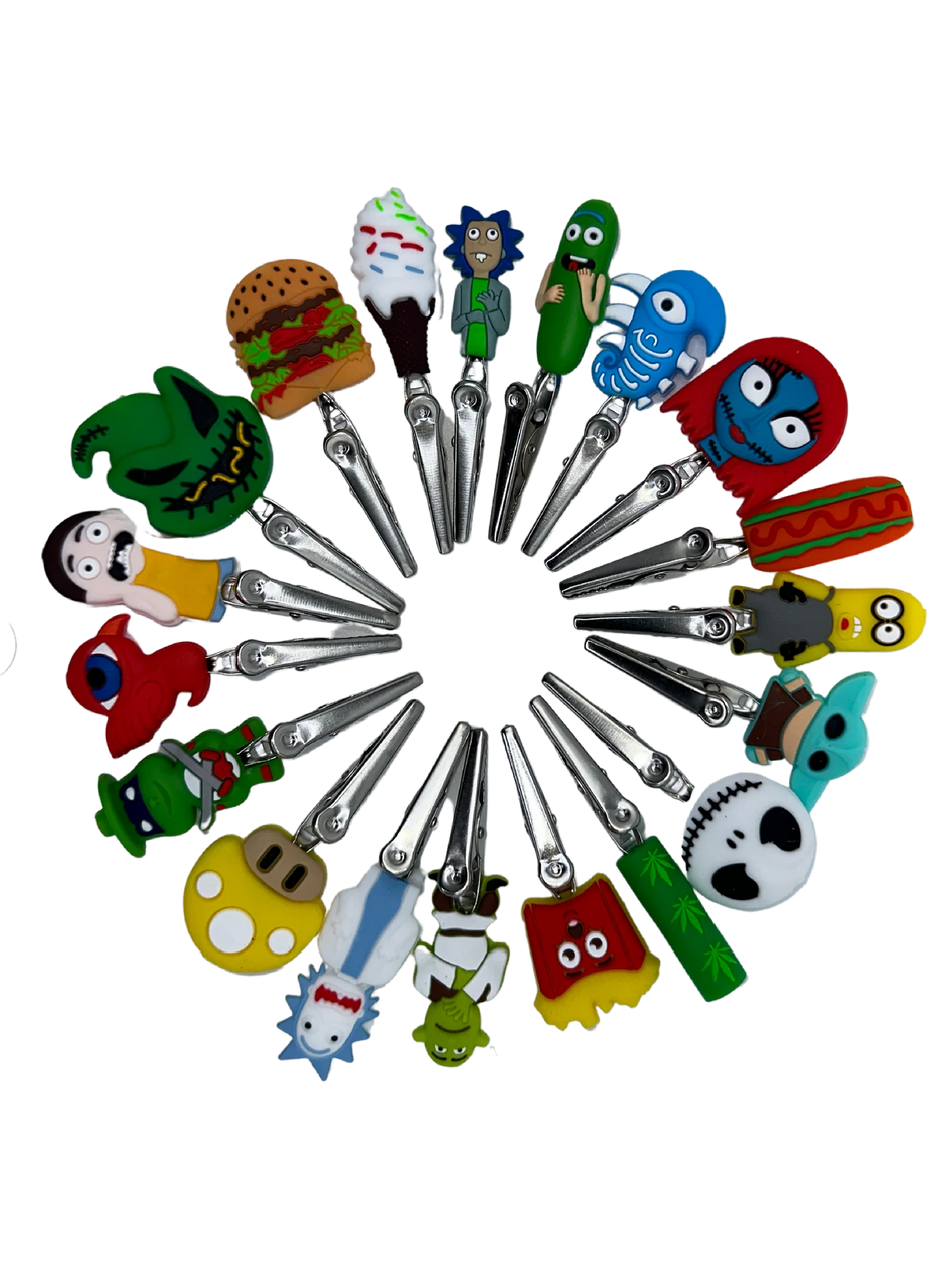 IDGAF Mix Characters Roach Clips - Jar of 100 (MSRP $2.99 Each)
