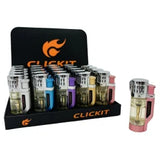Clickit Flip Top Triple Torch Mixed Colors - Display of 25 (MSRP $10.99 Each)