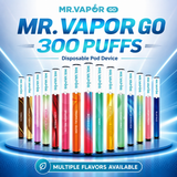 Mr. Vapor Go 300 Puffs Disposable Vape - Pack of 3 / Display of 8