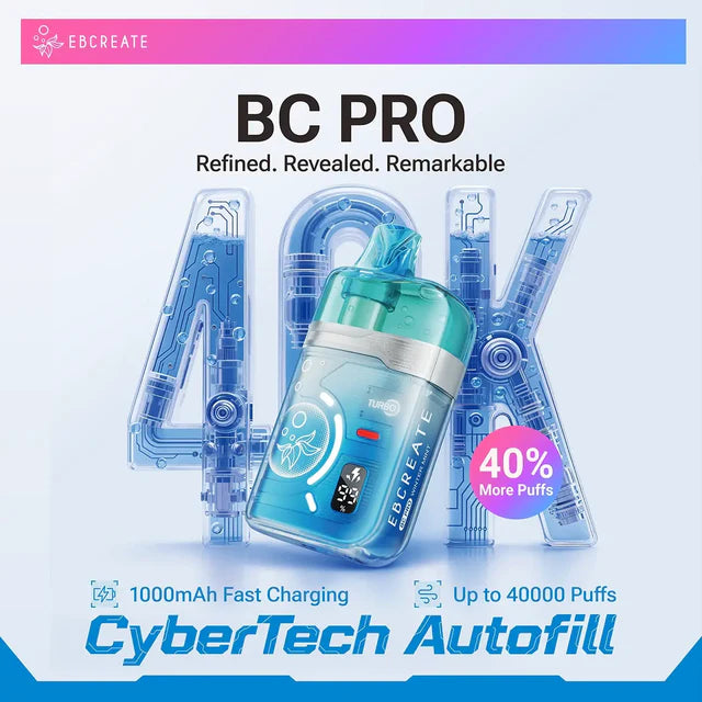 EBCREATE BC PRO 40K Puffs Disposable Vape - Display of 5 (MSRP $24.99 Each)