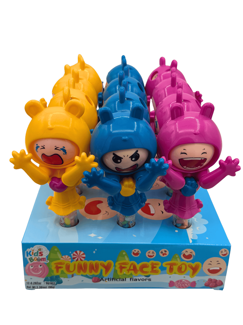 Kids Boom Funny Animal Face Candy Toy - Display of 15 (MSRP $3.99 Each)