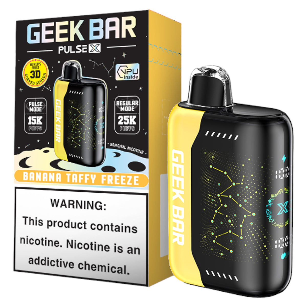 Geek Bar Pulse X 25K Puffs Disposable Vape - Display Of 5 (MSRP $29.99 Each)