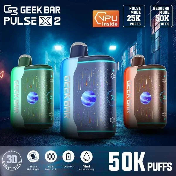 Geek Bar Pulse X 2 50K Puffs Disposable Vape - Display of 5